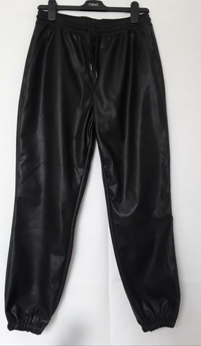 Black Leather Joggers UK 12/30R Next 