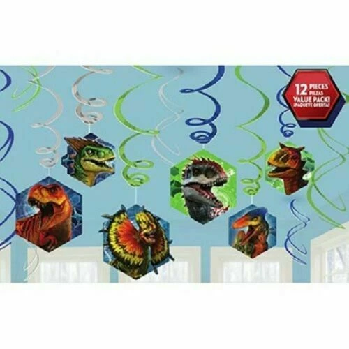 Jurassic World Swirl Decorations Birthday Party Favor Supplies ~12pc ~ Dinosaurs - Image 2 of 4