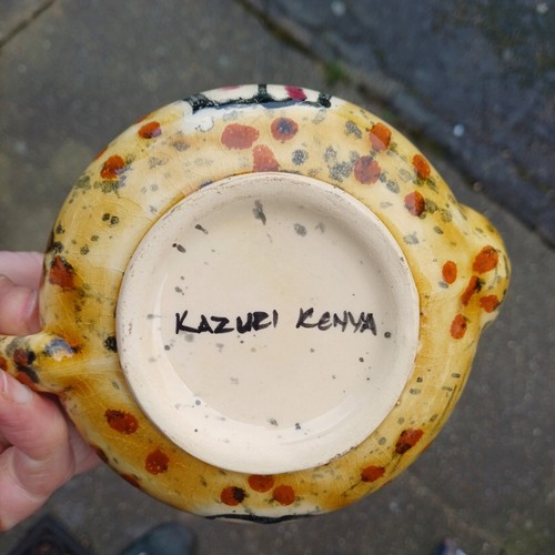 Vintage KAZURI KENYA Pottery Africa Tribal Teapot - Picture 8 of 9