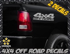 4x4 Offroad Truck Bed Decals Metallic Silver For Dodge Ram Dakota
