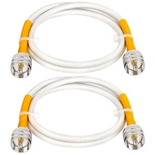 RG8x Jumper Cable 3ft, 2 Pack CB Coax 50 Ohm, UHF PL259 Male to Male Low Loss An