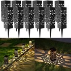12Pcs Solar Lawn Light Decoration Solar Garden Waterproof Lights Hollow Lawn Lam