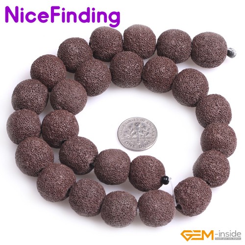 Lote a granel de 15" con cuentas redondas roca de lava de roca de 14 mm para hacer joyas hebra de 15 - Imagen 71 de 72