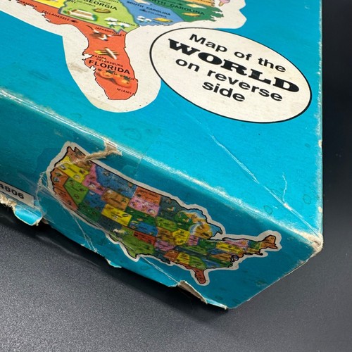 Vintage Map of the United States Puzzle Milton Bradley 1961 2 Sided Complete - Picture 6 of 12