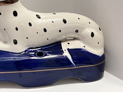 Pair of William Kent Staffordshire Dog Inkwells 8” Dalmatians - Picture 7 of 20