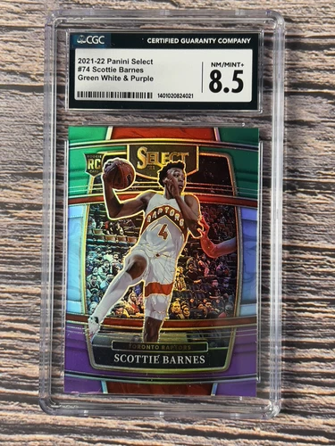 2021-22 Select Green White Purple Prizm Scottie Barnes #74 CGC 8.5 Rookie RC