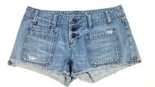 AMERICAN EAGLE Women's Jean Shorts Sz 2 Blue Cutoff