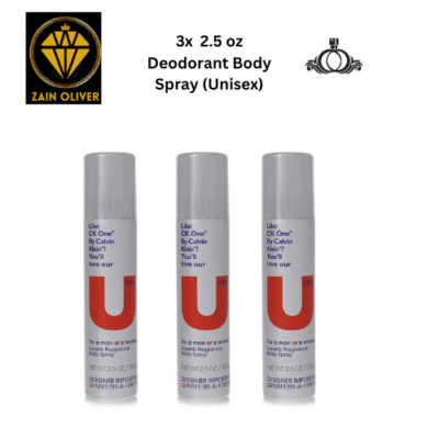 3X Designer Imposters U You Perfume By Parfums De Coeur 2.5 oz Deodorant Body Sp