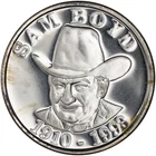 Vintage 1993 Sam Boyd Sam's Town Hotel & Gambling Hall 1 oz 999 Silver Art Round