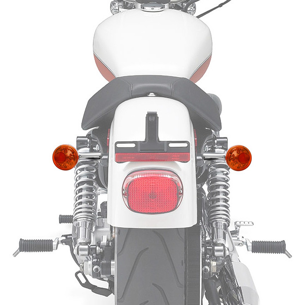 Rear Turn Signals LED Light Orange Len Fit For Harley Sportster