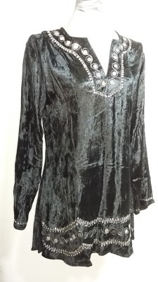 Elegantes Samt-Shirt mit Pailletten von Nomads Clothing GT49