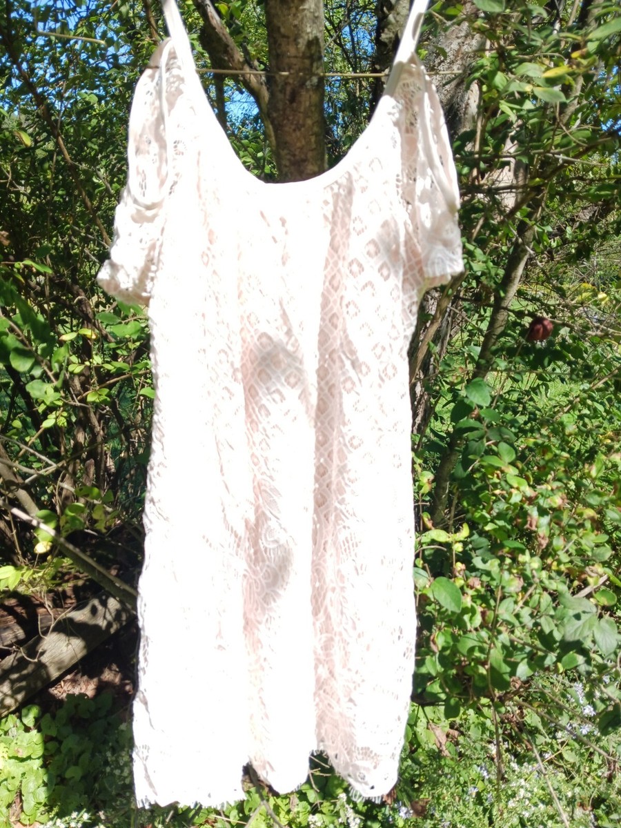 Women's Venus Brand Light Pink Off-Shoulder Lace Dress Size XS NWOT | eBay