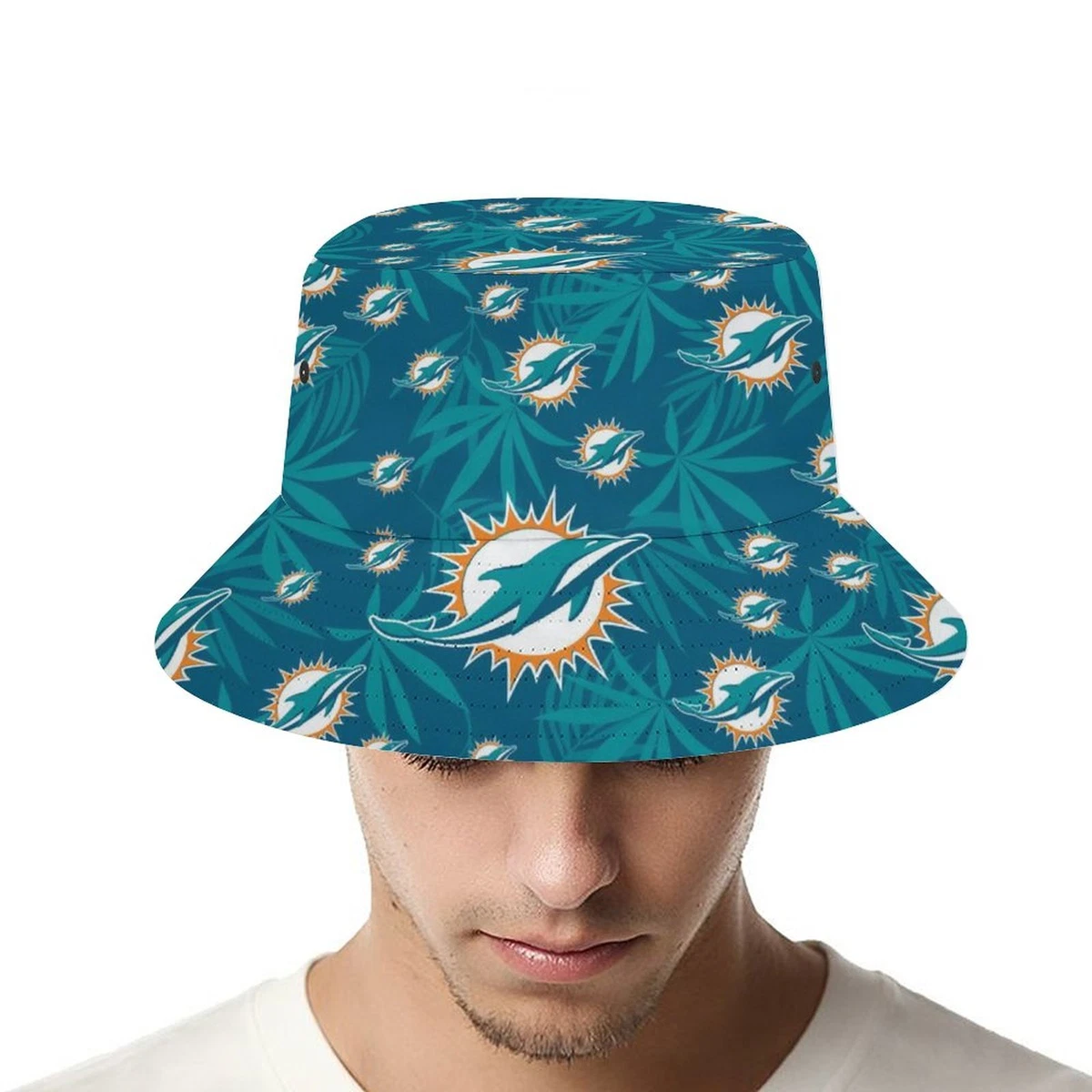 Miami Dolphins Fisherman's Hat Bucket Hat Adult Sunshade Hat Hawaii Print