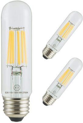 Edison T10 Vintage Filament Bulb 6 Watt Dimmable LED Tube Light Bulbs 6W 2700K