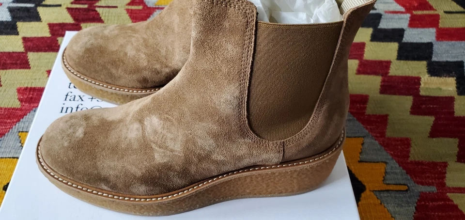 Bota PEDRO GARCIA Sefa Plataforma Suela Crepé en Gamuza 'Terciopelo Camel' 39 Totalmente Nueva Foto 3 de 4