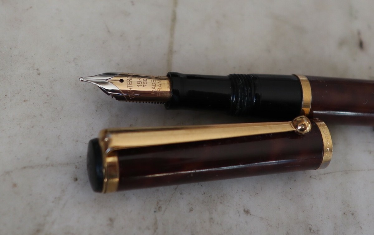 Stylo Plume Waterman CF Laque Thuya - Plume En Or 18 Carats, Occasion Prestige