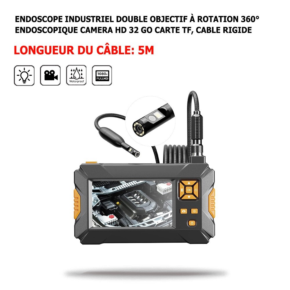Endoscope double objectif rigide pour inspecter les canalisations