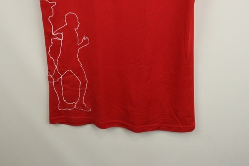 Asics Red Short Sleeve Crew Neck Swiss City Marathon Lucerne Pullover T-Shirt M - Picture 13 of 18