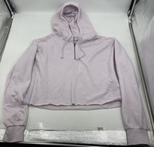 So Womens Sweatshirt Lounge Life Hoodie Purple Cropped 1/4 Zipper - Size Large