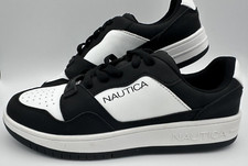 Nautica Kids Sea Spray Black White Low Top Sneakers Size 5 Comfort Casual Shoes