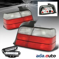 1992-1998 Bmw E36 3-series 4dr Sedan Red Tail Lights + Led Fog Lamps {combo} on sale 1992-1998 Bmw E36 3-series 4dr Sedan Red Tail Lights + Led Fog Lamps {combo} on sale