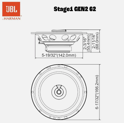 JBL 400W 2-WAY 6.5 INCH 16.5cm CAR/VAN DOOR/SHELF COAXIAL SPEAKERS
