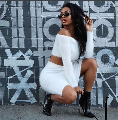 white long sleeve off the shoulder shirt