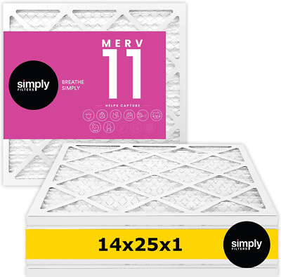 #ad Simply Filters 14x25x1 MERV 11 MPR 1000 AC Furnace HVAC Air Filter $46.57