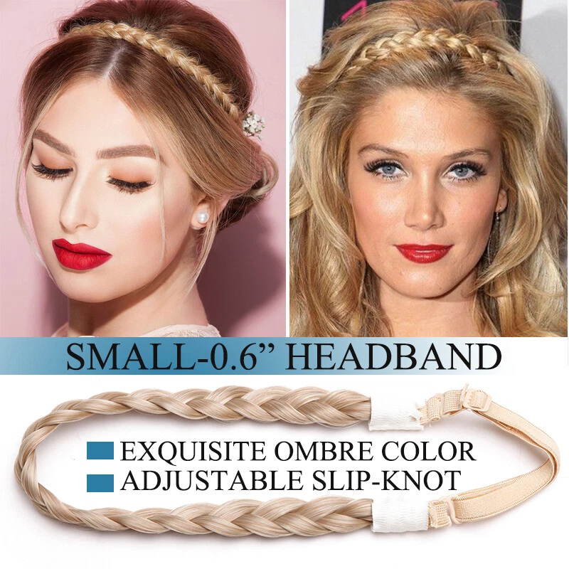 Толстая плетеная повязка на голову лента для волос плетеная коренастая коса лента настоящая натуральная как человеческая - Изображение 4 из 4