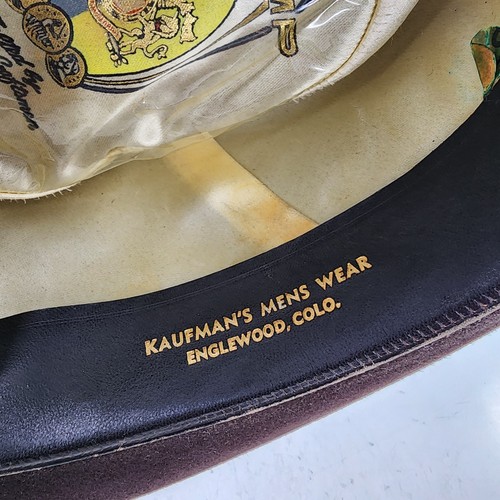 Vintage Champ Feel The Felt Fedora Hat Size 6 7/8 Brown Kaufman's Hats 50s 60s - Picture 11 of 15