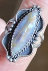 VTG~OLD PAWN~NATIVE NAVAJO~SOUTHWESTERN~STERLING SILVER~w/~ABALONE~RING~SIZE~9.5