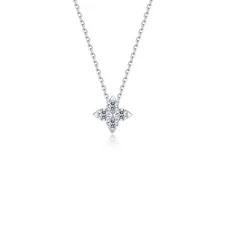 BRAND NEW LAFONN Platinum Bonded Silver Trillium Superbloom Necklace N0345CLP18