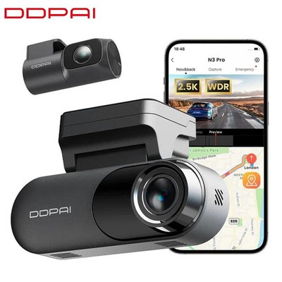 DDPAI N3 Pro 3K Dash Cam Built-in GPS WiFi 24H Parking Monitor 1620P Car Camera
