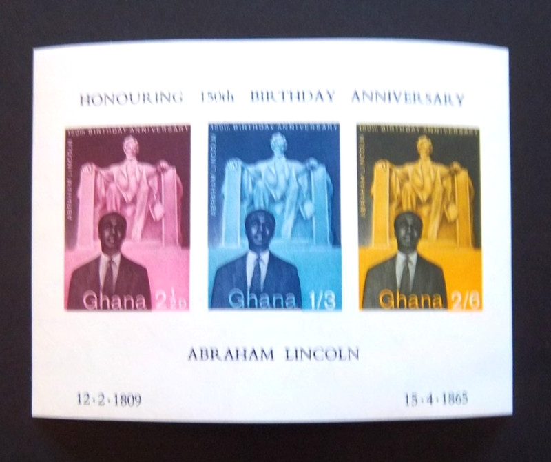 Ghana Sc 41a - Souvenir Sheet -  Abraham Lincoln 150th. Birthday - 1969 - MNH