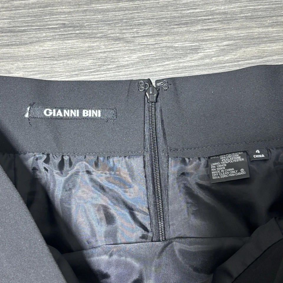 Falda lápiz negra para mujer Gianni Bini talla 4 forrada abertura trasera carrera oficina Foto 2 de 4