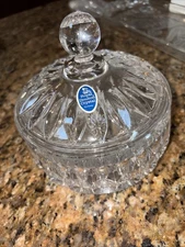 ROYAL DOULTON HEAVY COVER GLASS CANDY DISH 24% LEAD CRYSTAL ROUND  New 2 Pcs G4