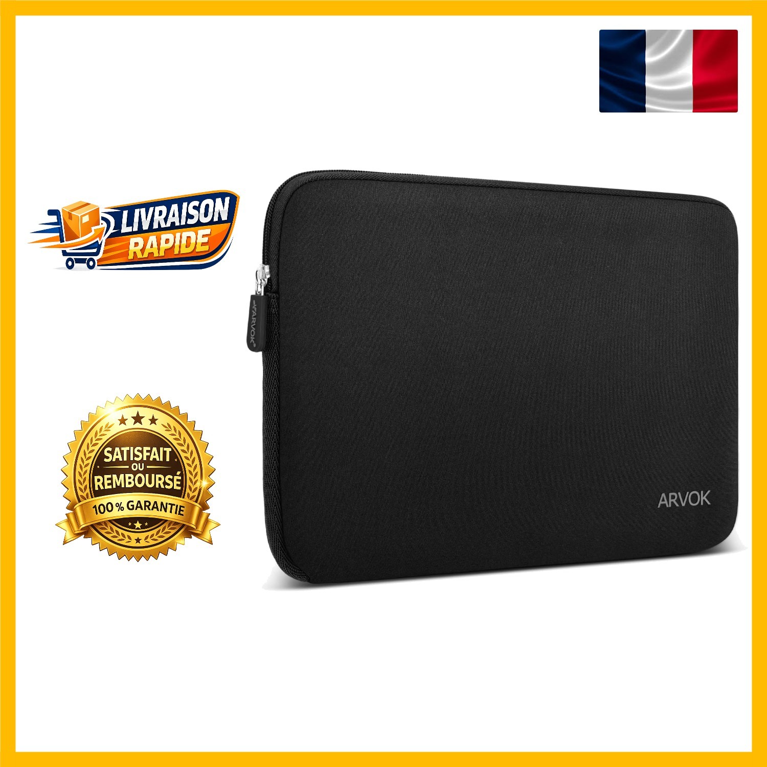 Housse étanche en néoprène pour ordinateur portable 15-16 pouces noir