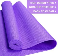 1/8" 3 mm Thick Yoga Pilates Mat Exercise Workout NonSlip Fitness Pad Gym 68x24"