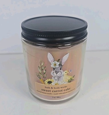 Bath & Body Works Mason Jar Candle Easter - SWEET CARROT CAKE 7oz Single Wick