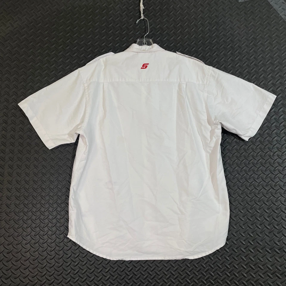 Camisa de uniforme polo bordada blanca a presión Japón con botones para hombre talla XXL Foto 4 de 4