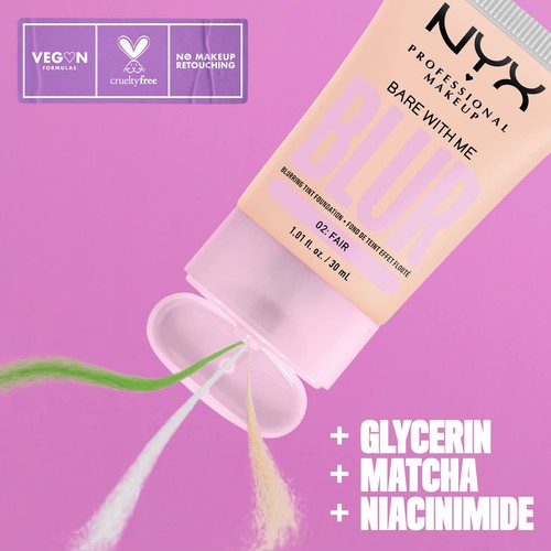 NYX PROFESSIONAL MAKEUP Bare With Me Blur Skin Tint Foundation Make Up with M... - Picture 2 of 9