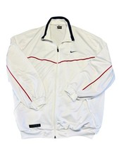 Nike Track Jacket White Full Zip Vintage Retro Y2K Sports Jacket Mens XXL