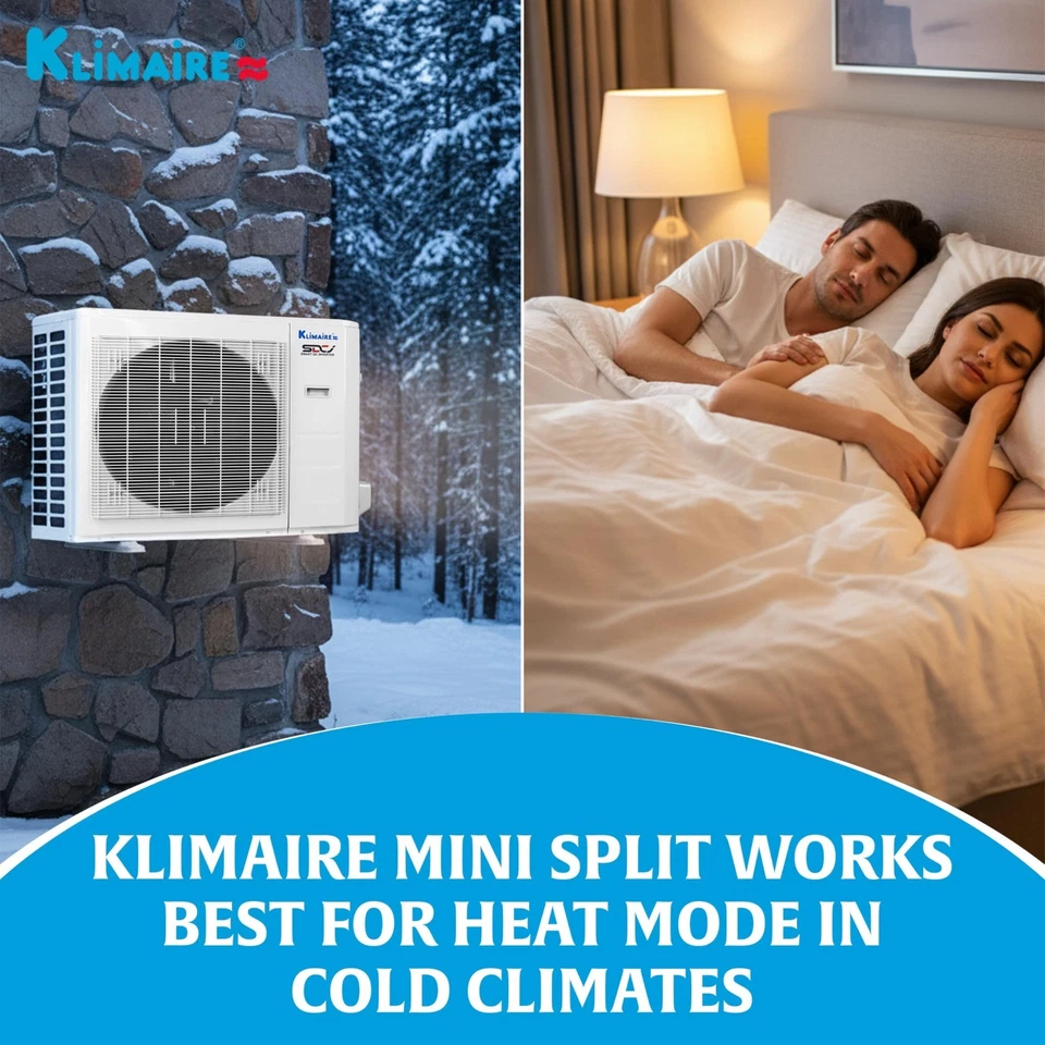 Klimaire HyperHeat 24000 BTU 22.3 SEER2 Ductless MiniSplit Inverter Heat Pump Ac - Image 4 of 4