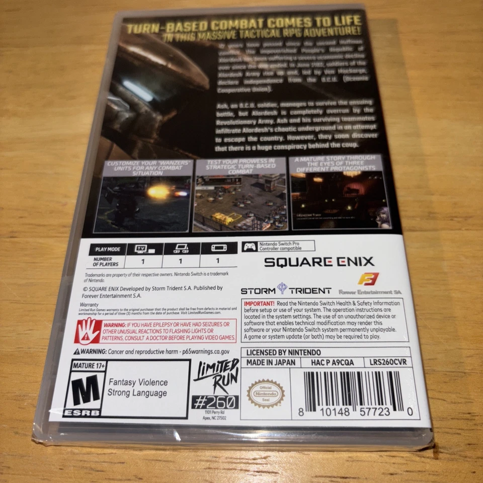 NUEVO FRONT MISSION 2 REMAKE JUEGOS DE CARRERA LIMITADA #260 NINTENDO SWITCH ¡ESRB DE EE. UU.! Foto 4 de 4