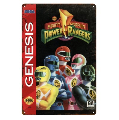 Power Rangers Retro Sega Genesis Videospiel Metall Poster - 20 x 30 cm (8 x...