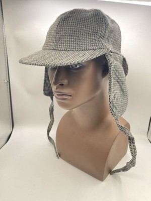Vintage Sherlock Holmes Style Deerstalker Hat Adult Size XL Check