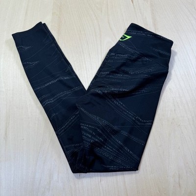 Gymshark Womens Black Graphic High Waisted Leggings Small GLLG5729