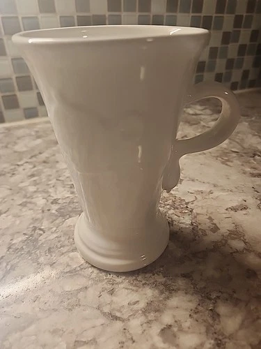 Fiesta WHITE Cappuccino Mug  Fiestaware Tall Coffee Cup Pedestal Latte 21oz