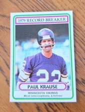 1980 Topps #4 Paul Krause Minnesota Vikings NM-MT