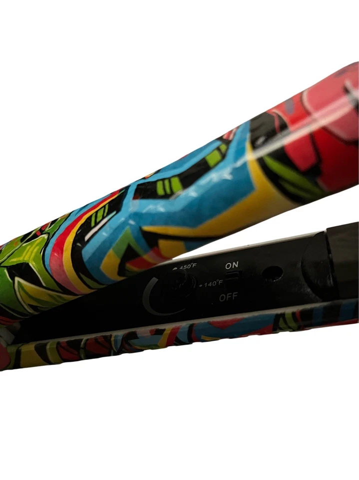 Amika Ceramic Flat Iron Styler Graffiti Edition New w/ Box, up to 450 Degrees - Image 4 of 4